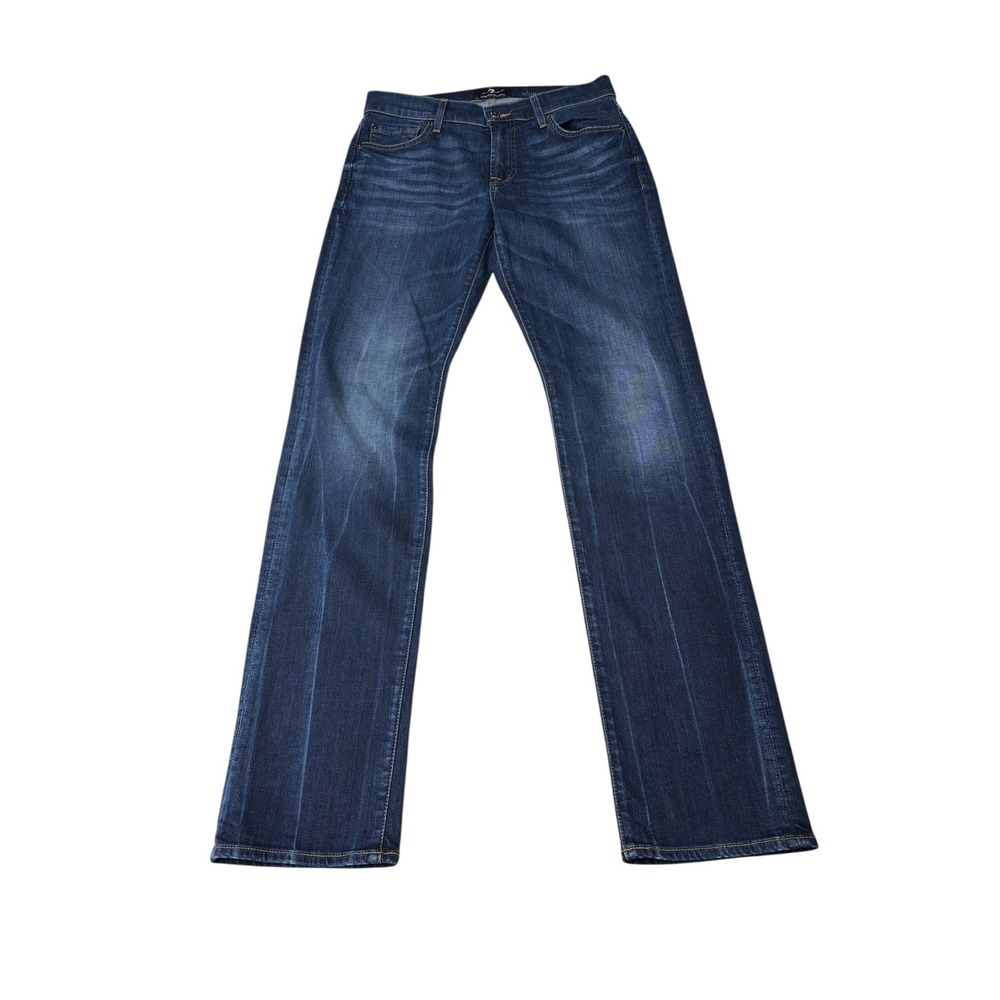 7 For All Mankind Slimmy Luxe Performance Mens Dark‎ Wash Slim Fit Jeans  30X34